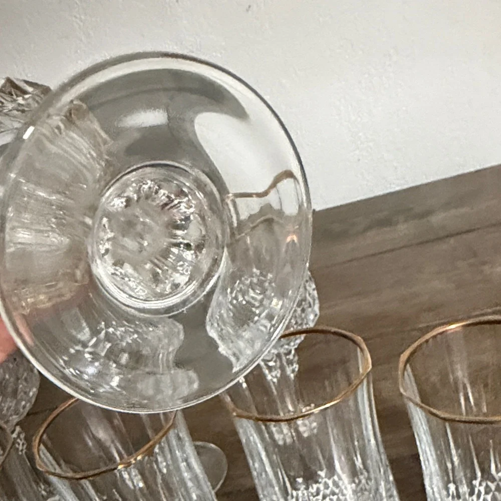Vintage Cristal d’Arques France 24% Lead Crystal Glasses with Gold Rim – Set of - Picture 8 of 11
